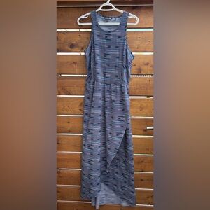 Toad&Co Asymmetrical Pleated Sundress in Purple and Blue